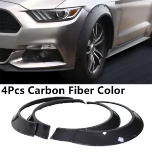 4pcs Carbon Fiber Look Universal Car Fender Flares Extra Wide Body Wheel Arches - Picture 1 of 10