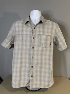 Merrell Shirt Mens Small Green Check Opti-Wick Hiking - Picture 1 of 6