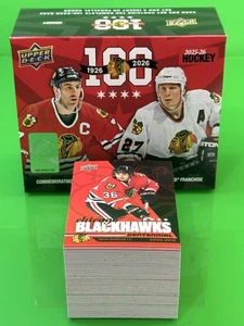 2025-26 Upper Deck Chicago Blackhawks Centennial Complete Base Set 1-100!!! - Picture 1 of 2