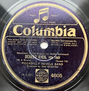 78rpm DANCE BAND PICCADILLY REVELS BAND R. STARITA Desert Eyes FOX Supplication - Bild 1 von 4