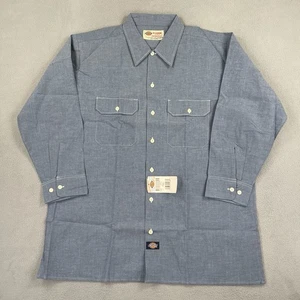 Dickies Hemd Herren XL Blau Workwear Knopfleiste Langarm Pattentaschen Neu mit Etikett - Bild 1 von 10