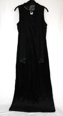 De colección Años 90 California Concepts Terciopelo Negro Triturado con Bufanda de Cuentas Mujer 12 Foto 1 de 4