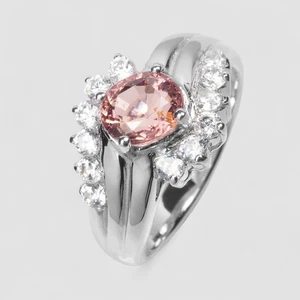 Refined Pink Tourmaline Oval 0.82Ct 925 Sterling Silver Handmade Rings Size 6 - Picture 1 of 10