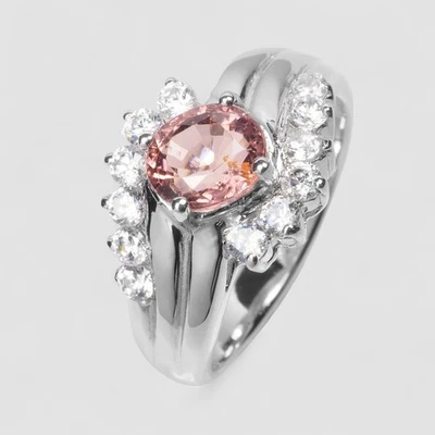 Refined Pink Tourmaline Oval 0.82Ct 925 Sterling Silver Handmade Rings Size 6 - Image 1 of 4