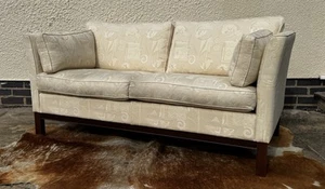 Vintage Danish 2 seater Sofa Good Quality Cream Material 20-30 Years old - Picture 1 of 11