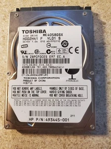 Toshiba MK4058GSX HDD2H41 400GB 2.5" SATA Laptop Hard Drive – Tested / Cleaned - Picture 1 of 6