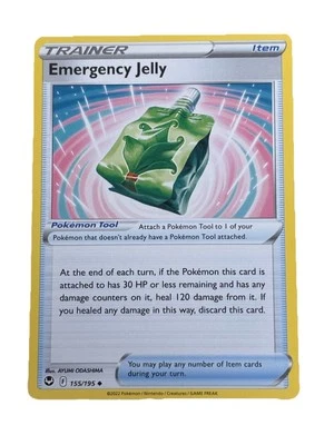 New: 2022 Pokémon TCG Emergency Jelly 155 Silver Tempest Regular Uncommon - Image 1 of 2
