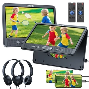 2x 10.5” Screen HD Car Headrest Monitor DVD Player for Kids USB HDMI w/ Headset - Picture 1 of 16