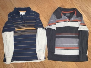 Lot Of 2 Arizona Boys Youth Polo Shirt Top Size L Long Sleeve Collar - Picture 1 of 7