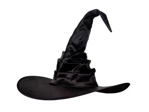 Hexenhut für Damen Halloween Kostüm Zubehör schwarz Kegel breite Krempe Cosplayf - Bild 1 von 7