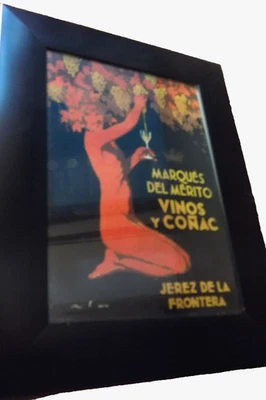 GRAPEVINE MARQUES DEL MERITO VINO JEREZ DE LA FRONTERA De colección enmarcado tarjeta impresión arte Foto 1 de 4