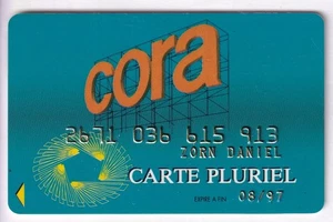 CARTE / CARD BANQUE BANK CREDIT .. ANCIENNE OLD CB CORA 1995 PERIMEE MAGNETIQUE - Picture 1 of 2