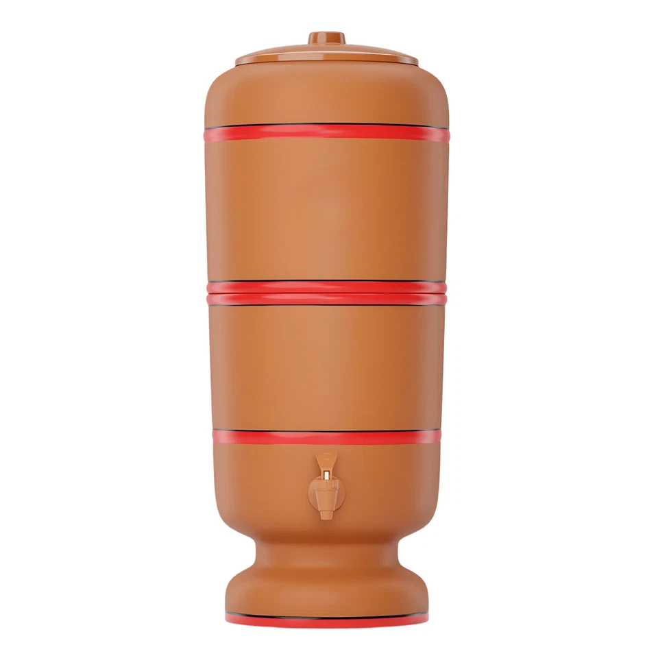 Filtro de agua de arcilla brasileño 8L + base de almacenamiento 8L - capacidad total 16L Foto 1 de 4
