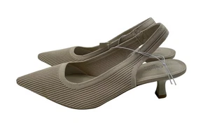 Ophelia Roe (Selena) Taupe Pointed-Toe Kitten Slingback Heels Womens Size 11M - Picture 1 of 12