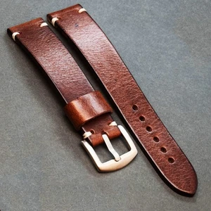 Vintage Uhrenarmband aus pflanzlich gegerbtem Leder,18–26 mm Armband im braun - Picture 1 of 4