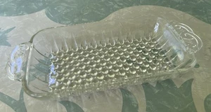 Vintage Klarglas Butter Relish Waschtisch rechteckig Tablett Nageldesign - Bild 1 von 6