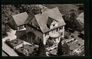 Denzlingen, Ansichtskarte, Pension Karolin aus der Vogelschau  - Picture 1 of 2