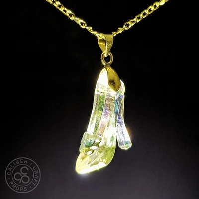 Collar Colgante Zapatilla Cristal Cenicienta - Acrílico AB - 24" Cadena Oro Disney Foto 1 de 4