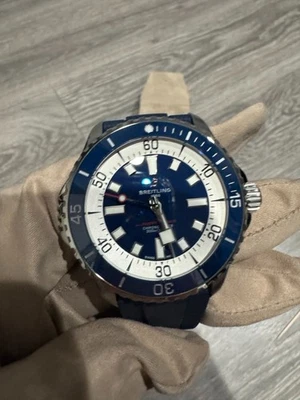 Reloj Hombre FANTÁSTICO Breitling Superocean 46MM Azul Cronómetro A17378 NUEVO Foto 1 de 4