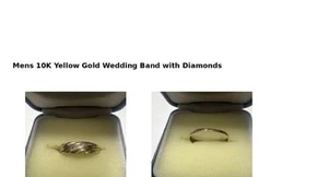 Men’s 10K Yellow Gold Wedding Band with Braided Swirl Design and Diamond Accents - Picture 1 of 1