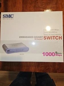 SMC 5 Port Fast Ethernet 10/100/1000 Mbps Desktop Switch New unopened box - Picture 1 of 2