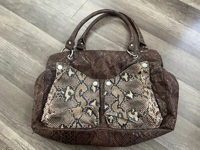 Reptile Slouch Canvas Hobo Animal Print Python Tote Shoulder Bag Y2K - Image 1 of 4