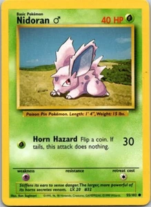 Pokemon MP Nidoran (M) 55/102 Common Unlimited Base Set Free Shipping! - Picture 1 of 1