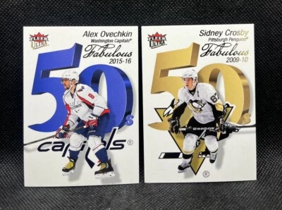 Sidney Crosby Alex Ovechkin Fabulous 50's 2021-22 Fleer Ultra Hockey Lot of 2 - Image 1 of 2