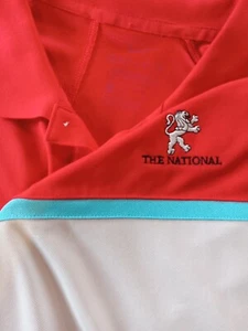 Nike Dri Fit The National Shirt Herren L Rot Weiß Blau Golf Polo Kurzarm  - Bild 1 von 9