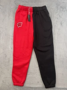 New Hype And Vice Sweatpants Womens Small Red Black Colorblock Wisconsin Badgers - Picture 1 of 15