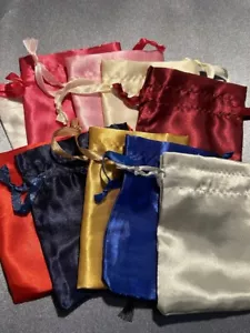 (10 PACK) 4X3" SATIN Sateen soft craft jewelry gift bags pull string USA seller - Picture 1 of 18