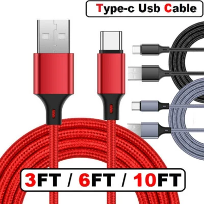 For iPhone 15 USB Type C Fast Charger Cable Samsung Galaxy S23 S22 S20 Ultra A54 - Image 1 of 4