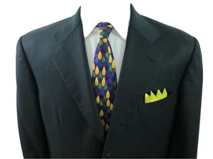 Belvest Mens Super 140's Wool Dark Blue Italian Blazer Jacket Sport Coat 44/46 R - Picture 1 of 12