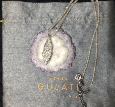 💕SHANA GULATI .925 чистого необработанные бриллианты и паве ожерелье лунный камень драгоценные камни новый - Изображение 1 из 4