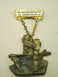 Vintage 1977 3 IVV Osterwanderung SV Sommerach e.V -Easter Hike Pin Medal - Picture 1 of 8