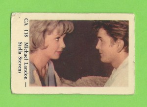 1962 Dutch Gum Card CA #118 Michael Landon and Stella Stevens