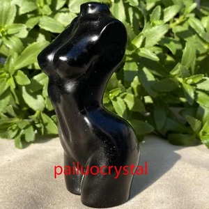 1 pieza Obsidiana Natural Mujer Modelo Cuarzo Cristal Diosa Tallado Calavera 3" - Imagen 1 de 10