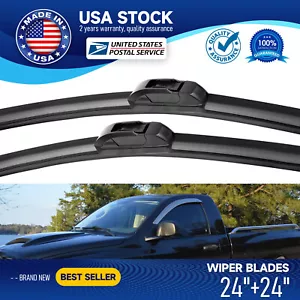 Set of 24"+24"Genuine Windshield Wiper Blades FOR DODGE RAM 1500 2002-2008 Black - Picture 1 of 14