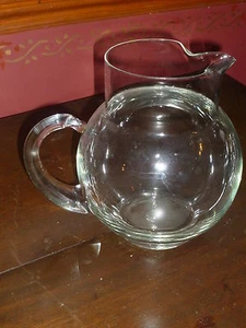 ELEGANTE JARRA/JARRA DE VIDRIO TRANSPARENTE DE VIDRIO SOPLADO A MANO, ¡MANIJA APLICADA! - Imagen 1 de 7