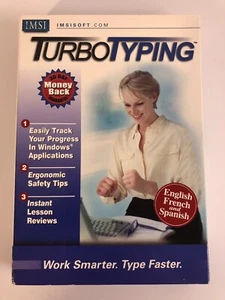 Turbo Typing for Windows XP 2000 98 95 Me NT4 English French Spanish - BRAND NEW - Picture 1 of 10
