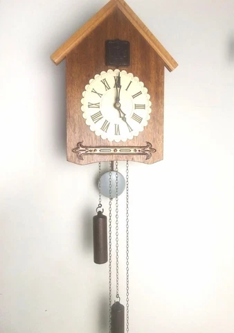 Vintage Unique Cuckoo Wooden Wall Clock Mayak Russian Soviet USSR Working 1980's Cover
