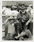 1985 Press Photo Kenny Rogers, David Andrews, Pam Dawber in Film "Wild Horses"
