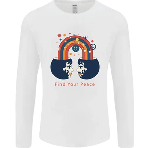 Lgbt Encontrar Su Paz Orgullo Gay Día Manga Larga para Hombre Camiseta - Imagen 1 de 43