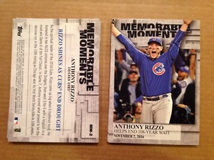 ANTHONY RIZZO #MM-2 CUBS WS MVP #ed/49 made 2017 Topps Memorable Moments 5x7
