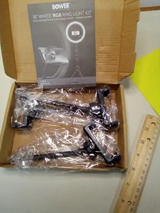 BOWER 16" WHITE & RGB RING LIGHT LINE REMOTE & 62" EXTENDABLE TRIPOD No Light - Picture 1 of 4