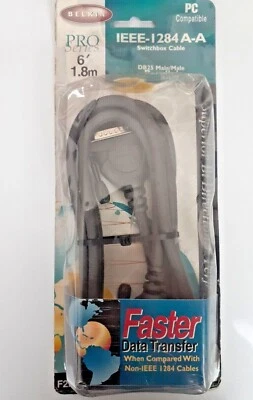 Belkin Pro Series Data Transfer Cable IEEE-I284A-A DB25 M/F  6FT - Image 1 of 2