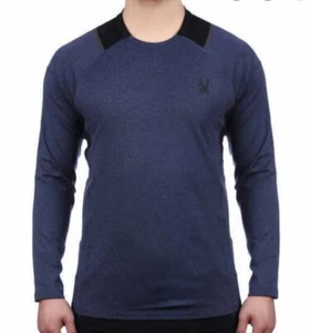 Spyder Active Mens Pro Web Performance Micro Fleece L/S Blue Shirt Large - NWT - Picture 1 of 5