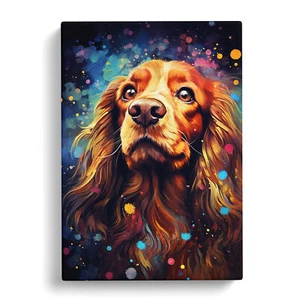 Cocker Spaniel Romanticism Canvas Wall Art Print Framed Picture Dining Room - Foto 1 di 4