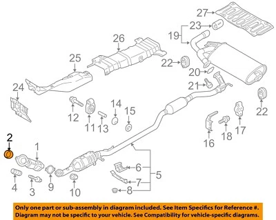 Componentes de escape MITSUBISHI OEM 01-24 Eclipse - Sello de tubo delantero 1575A082 Foto 1 de 2