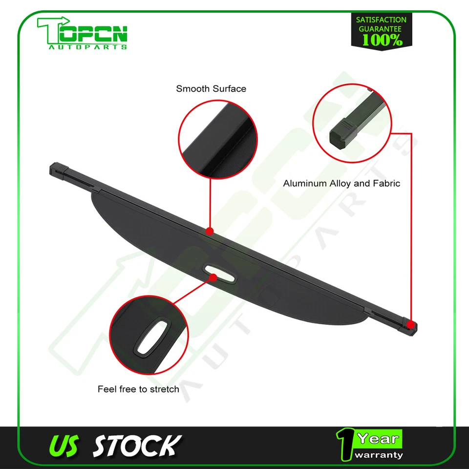 Black Rear Cargo Security Trunk Cover Fits Mazda CX-7 2007-2012 Sport 2.5L 2.3L Foto 1 de 4